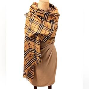 Nova Check SCARF 62x27 Wrap Lightweight Fringed Preppy Traditional Plaid Tartan